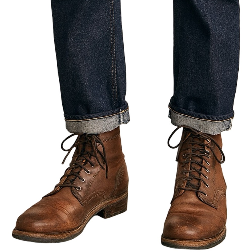 Aldo Medium Brown Leather Lace-Up Boots Costal Cowboy Preppy Old Money Winter